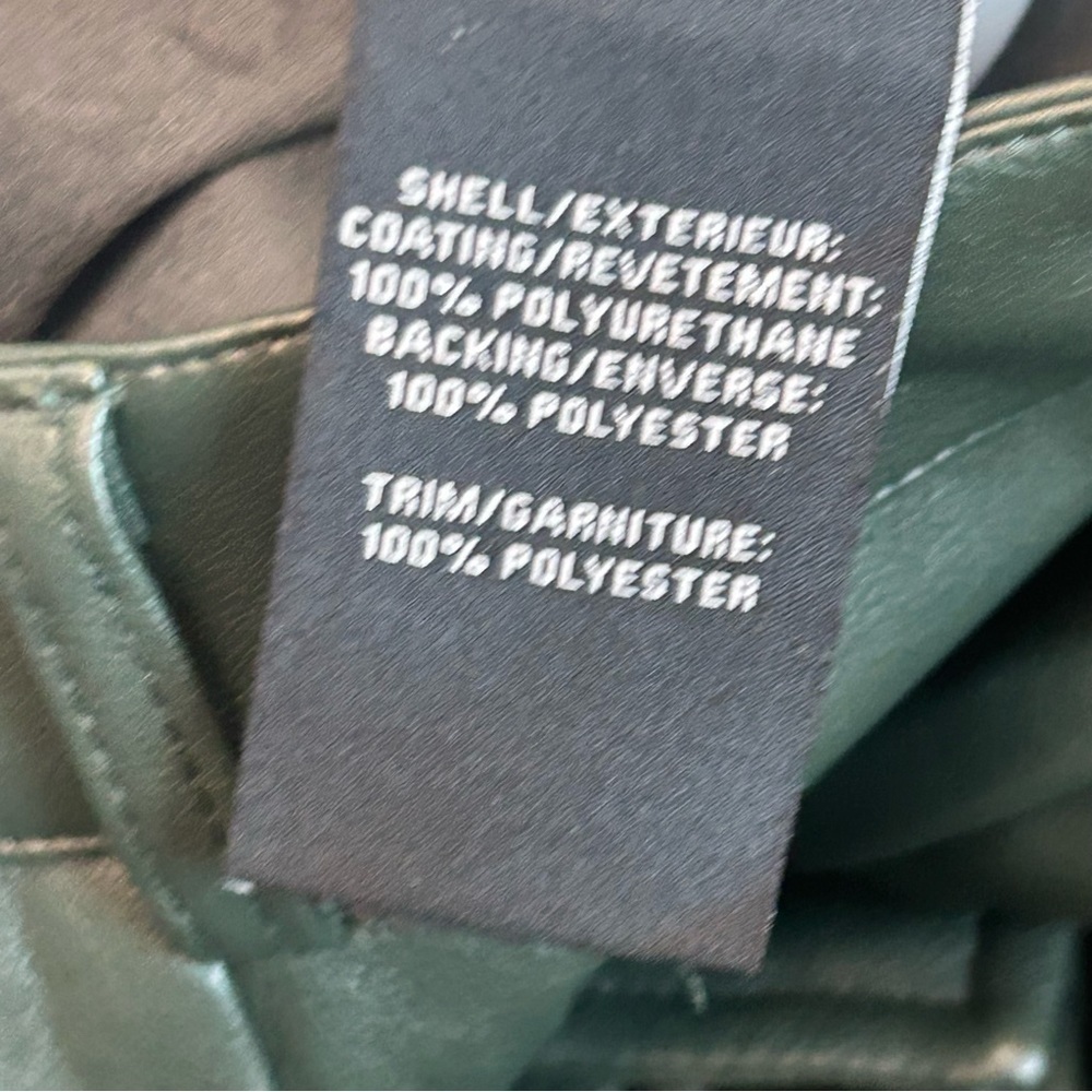7 for all mankind dark green faux leather cargo pants drawstring ankle NWT - Picture 9 of 14